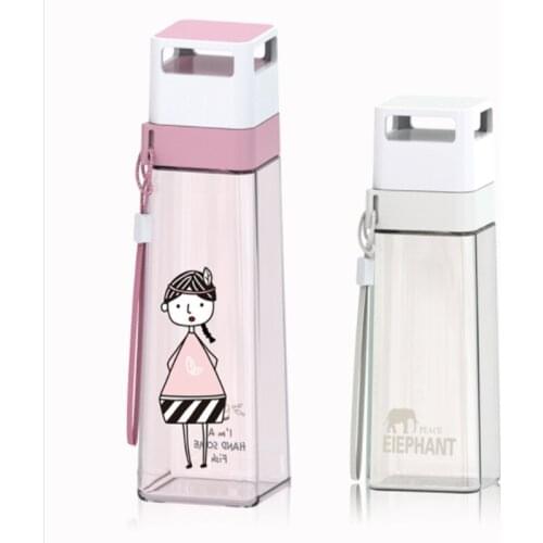 New 500ML650ML Cute Summer Simple Water Bottle Protection Healthy Lemon Juice Plastic Sports Cold Drink Cup Travel