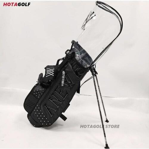 NEW Fashion Green/Blue/Black waterproof Lightweight canvas Golf stand bag Two Caps Transparent Cap