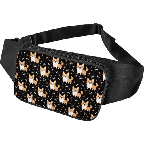 New Arrive Fashion Custom DIY Dog Pet Designed 3D Print Waist Bags Customer DropShipping