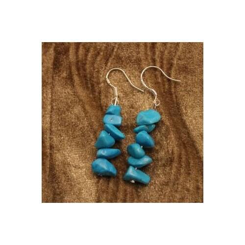 New Favorite Pearl Store Beautiful Gemstone Jewelry Baroque Turquoise Earrings S925 Sterling Silver Hook Charming Lady Gift