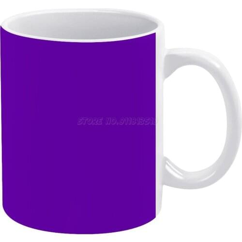PLAIN SOLID Neon Fluorescent Indigo-100 PURPLE SHADES ON OZCUSHIONS ON ALL PRODUCTS White Mug Coffee Mug 330ml Ceramic Home Milk