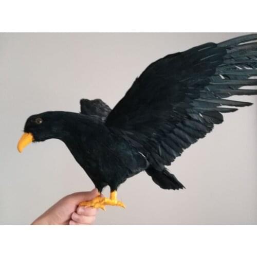Foam&feathers black eagle bird large 45x85cm spreading wings eagle model cosplay prop.garden decoration gift w0755