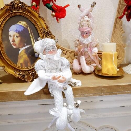 Christmas Decor Handmade New Year Decor Hanging Sitting Elf Toy Plush Toy Christmas Tree Hanging Ornament Xmas Gifts