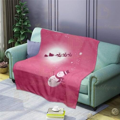 Merry Christmas Frannel Warm Soft Comfortable Blanket on The Soft/Bed Couch Cover Bedspread New Year Present