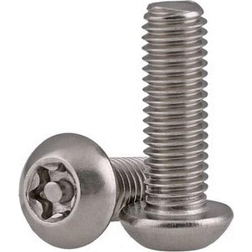 M3 M4 M5 M6 304 Stainless Steel Six Lobe Torx Button Pan Round Head With Pin Tamper Proof Anti Theft Security Screw Bolt
