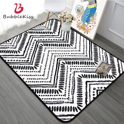 Bubble Kiss Modern Area Rug for Living Room Black White Geometric Patten Carpet Non-Slip Home Kids Room Decoration Carpet