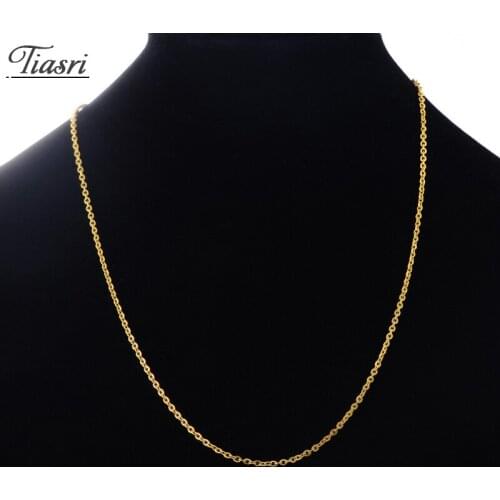 Tiasri Men Women Cross Necklace Pendant 316L Gold Color Stainless Steel Jewelry Accessories Wholesale Fashion Friend Gift 2mm