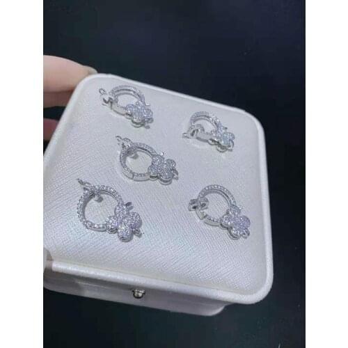 High-grade five color zircon micro inlay beautiful flowers fashion long sweater chain link clasp 2pc/lot