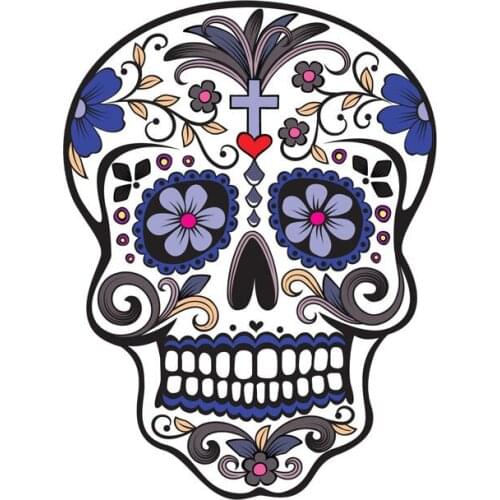 Funny Vinyl Stickers Decal MEXICAN SUGAR SKULL Romantic Purple for Rear Window Trunk Car Decorative KK12*9cm