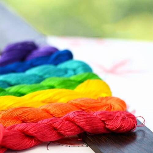 1 color 400m Suzhou embroidery 100% natural silk embroidered line silk thread diy special Silky normal color line