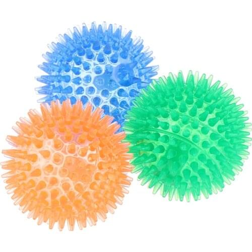 1PCS Dog Rubber Toy Bouncy Floating Teeth Cleaning Spiky Squeaky Ball Durable Dogs Toys Dog Toys