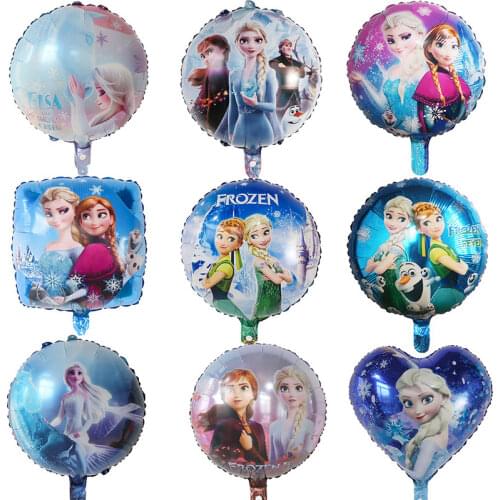 10pcs 18inch Round Elsa Princess Foil Helium Balloons Baby Shower Birthday Party Decorations Kids Inflatable Toys Air Globos