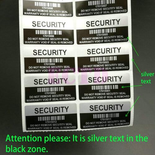 1000 WARRANTY VOID IF REMOVED With Serial Number And Barcode