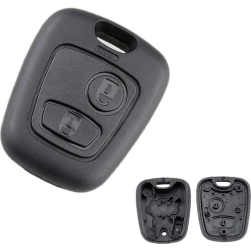 2 Buttons Replacement Remote Blank Car Key Shell Fob Case For Peugeot 206 307 107 207 407 No Blade Auto Key Case