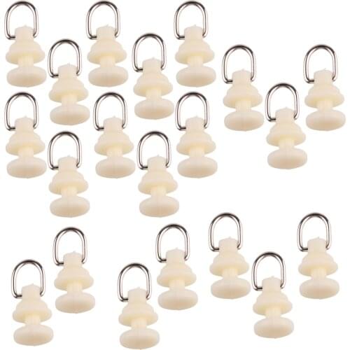 20Pcs Curtain Track Glider Rail Sliding Roller Runner Hook Ceiling Carrier