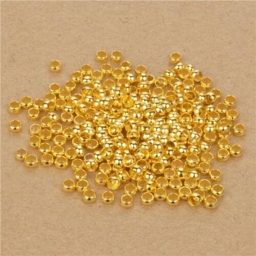 200Pcs/lot 2 2.5 3 3.5 4mm Dia Pick 8 Colors Gold Silver Rhodium Jewelry Findings Smooth Ball Crimps Beads