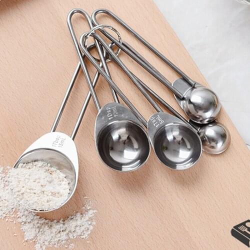 5PCS/Set Stainless Steel Baking Measuring Spoons Kitchen Measuring Spoon Tea Cooking Baking Scoop Cup Kitchen Tools 997138