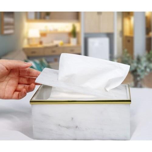 Marble Pattern Acrylic Tissue Box Creative Bathroom Tissue Case Living Room Decoration Storage Nordic Hotel Paper Holder