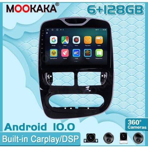 6+128GB Android 10.0 For Renault Clio 2013-2015 Surround View Camera Car Multimedia Player Stereo Radio GPS Navigtion Recorder