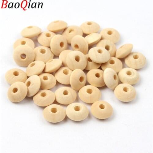 100PCS 5x8 / 6x12MM Natural Wooden Abacus Beads For Handmade Toy Accessories DIY Jewelry Making Spacer Wood Beads