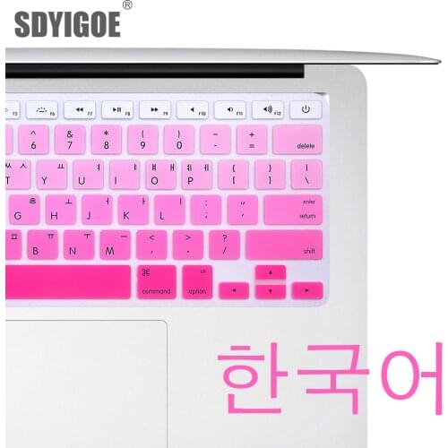 Laptop Keyboard Covers Korean keyboard cover For Mac Book Air pro13 15 inch A1466 A1278 A1502 Retina Color keyboard film