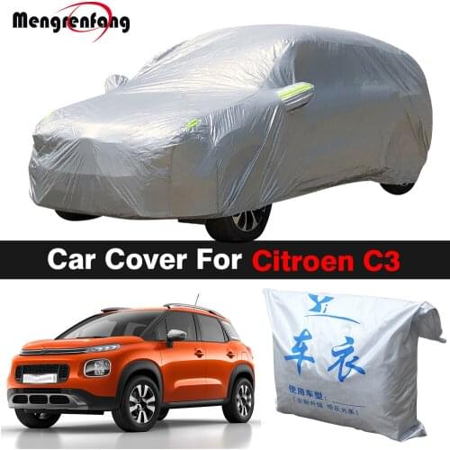 Outdoor Car Cover For Citroen C3 Indoor Anti-UV Sun Rain Snow Ice Resistant Dust Proof Cover