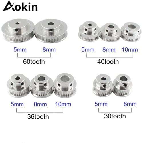 3D Printer Parts GT2 Timing Pulley 30 36 40 60 Tooth Wheel Bore 5mm 8mm Aluminum Gear Teeth Width 6mm 2GT Accessories For Reprap