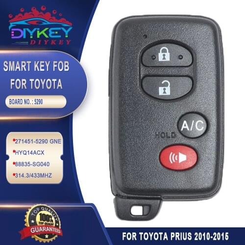 DIYKEY Board ID:271451-5290 G N E for Toyota Prius - 2010 2011 2012 2013 2014 2015 Smart Remote Key Fob FCCID: HYQ14ACX