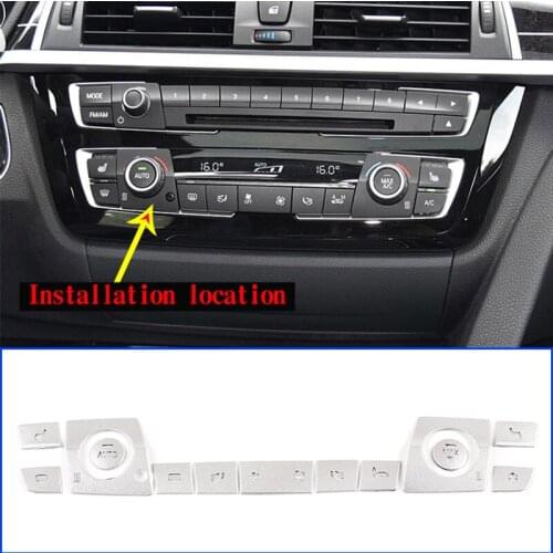 For BMW 3 4 Series GT F30 F32 F33 F34 F36 2013-2018 Alloy Car Center Console Air Conditioning Button Decoration Cover Accessory