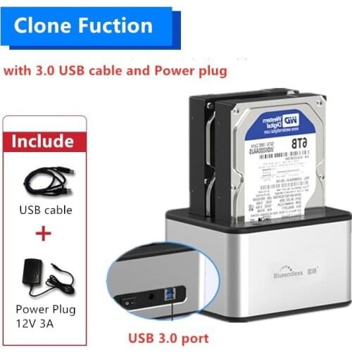 2.5'' 3.5'' HDD Docking Station for SATA HDD SSD 1 Bay USB 3.0 Type B max 5Gbps External Hard Disk Docking Station USB3.0