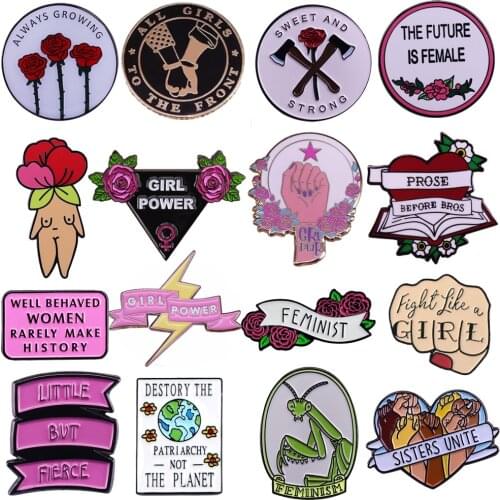 PF1230 Feminism Collection Enamel Lapel Pin Badge Pins for Clothes backpacks Decoration Gifts for Woman Jewelry Accessories