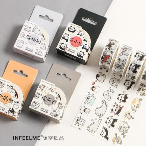 Creative Cartoon Cute Animal Series Paper Washi Tape Diy Decoration for Scrapbooking Masking Tape Adhesive Tape