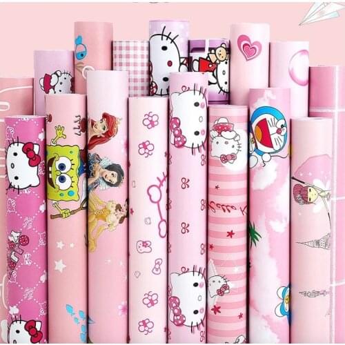 Cartoon characters animated self-adhesive 3d wallpaper wall paper 45cm*10m pvc wall sticker for kids room decoration
