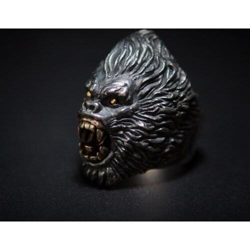 2020-7 New Rings For Men Retro Ring Punk Hip hop Ring Band Rings Brand Fashion Jewelry Male orangutan
