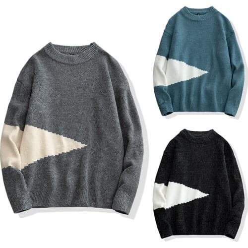 Men Autumn New Fashion Loose Oversize Thick O-Neck Casual Sweater Men Winter Warm High Quality Harajuku Sweater Pullover Men