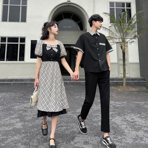 2021 new couple dress retro summer dress couples clothes couples clothing