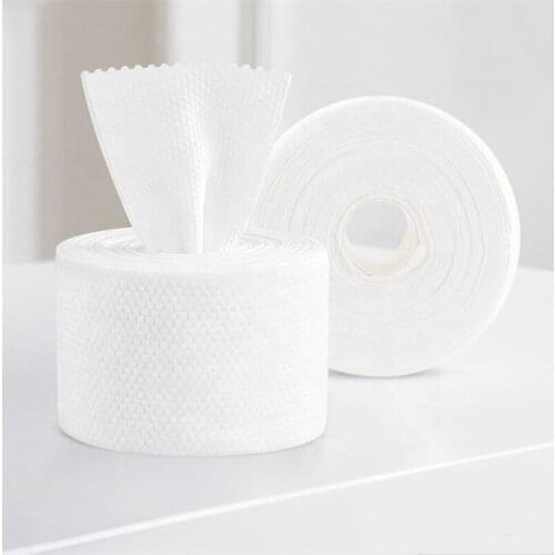45/60Pcs Disposable Cotton Facial Tissue Soft Wipes Towel Skin Care Makeup Remover Face Cleaning Wash Cloth Roll Cotton Pads
