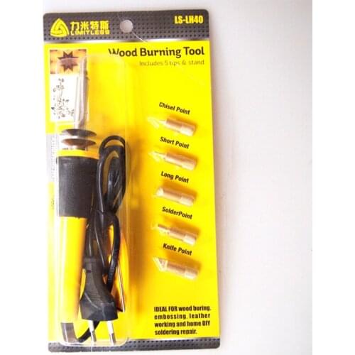 EUplug engraving soldering iron Wood Burning Tool includes 5 tips 40w For embossing,leather working ,home DIY soldering repair