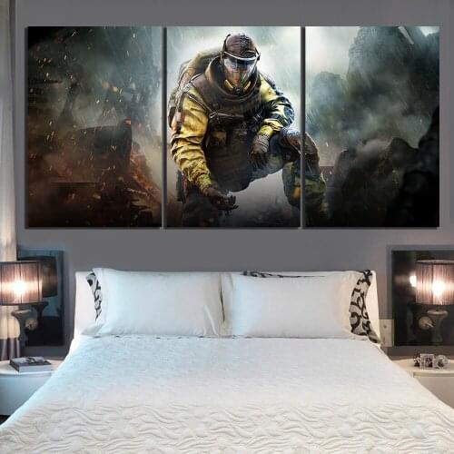 3 Piece Shooting Game Poster Rainbow 6 Siege Poster Wall Sticker Tom Clancys Rainbow Six Siege Canvas Paintings Wall Art