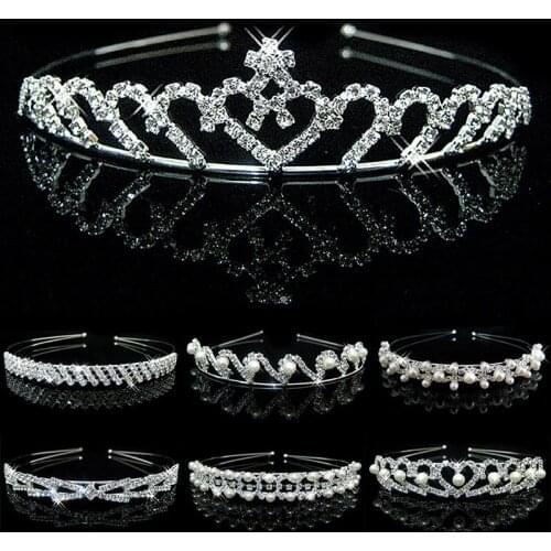 Pearl Crystal Hair Band Headband Headwear For Lovely Girls Princess Bridal Crown Flower Children Kids Wholesale Hair Accessory