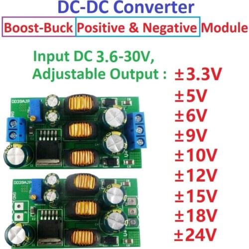 20W +- 5V 6V 9V 10V 12V 15V 24V Positive & Negative Dual Output Power Supply DC DC Step-up Boost-Buck Converter module
