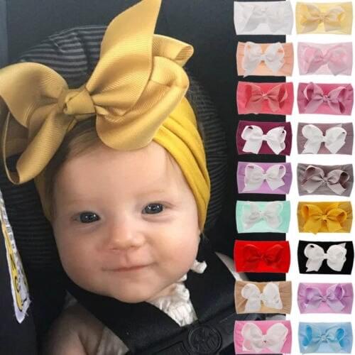 Pudcoco Toddler Girls Kid Baby Big Bow Hairband Headband Stretch Turban Knot Head Wrap Accessories Newborn 0-6Y 18colors