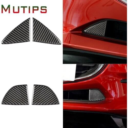 Car Front Bumper Trims Grille Grill Lip Air Fence Net Cover Carbon Fiber Stickers Interior Mouldings For Mazda Axela 2014-2018