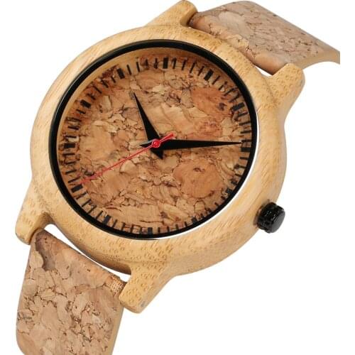 Generous Quartz Wooden Watch Concise Dial Wooden Men Watches Brown Wood Leather Band Women Wristwatch Couple Simple Clock