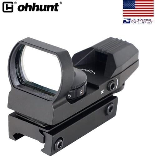 Ohhunt Tactical Hunting 1X22 imitate Holographic 4 Reticle Reflective Red Green Dot Sight Scope Parallax Free Picatinny Mount