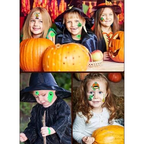 Waterproof Halloween Fake Face Tattoo Sticker Festival Art Makeup Body Decoration Festive Party HY99