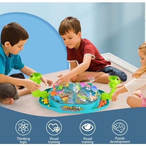 Funny Double Battle Dinosaur Bounce Catapult Desktop Board Game Parent-Child Interaction Toy for Kids Children Family Party