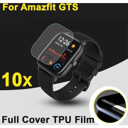 10pcs/lot For Huami Amazfit GTS Sports Smart Watch GPS Full Cover Screen Protectors Soft TPU Anti-scratch Protective Film