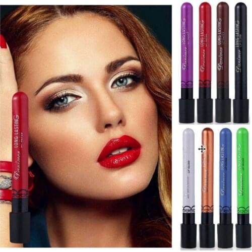 8 Color Liquid Lipstick Waterproof Mate Red Lip Long Lasting Ultra Matte Lip Gloss Black Blue Purple Nude Lipstick 1 Piece