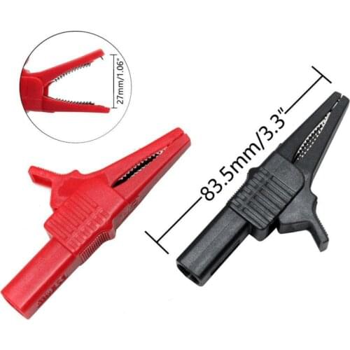 1pair red+black CATIII 1000V 32A crocodile clips full insulated copper alligator clip test lead for fluke megger